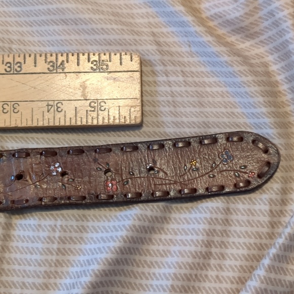 Vintage floral fossil belt women's size 8 - Picture 6 of 6